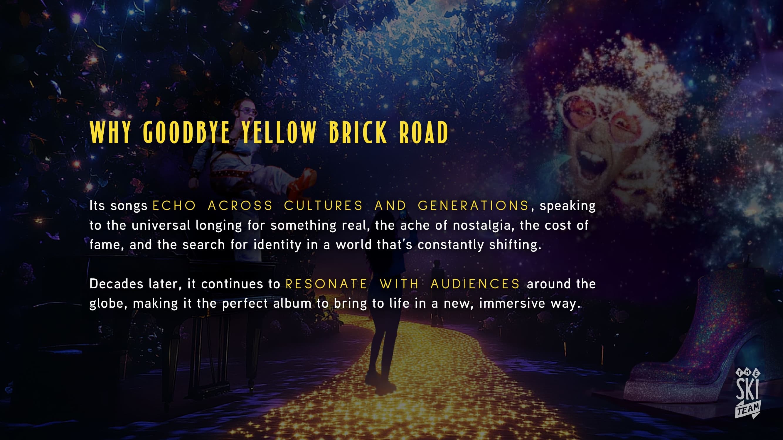 Why Goodbye Yellow Brick Road slide over the road-and-starfield concept art